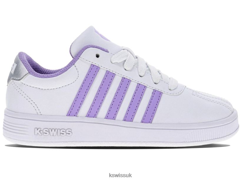 K-Swiss CLASSIC PRO B20F2B600 Kids Footwear White/Silver/Purple Rose