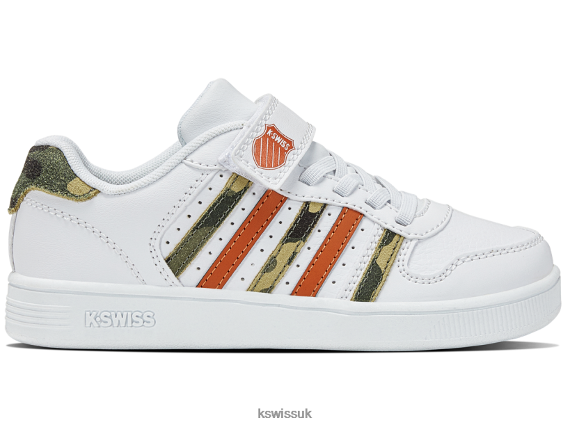 K-Swiss COURT PALISADES STRAP B20F2B626 Kids Sale White/Camo/Pureed Pumpkin