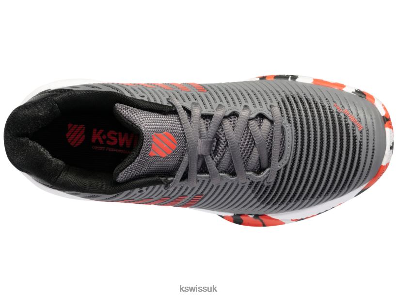 K-Swiss HYPERCOURT EXPRESS 2 B20F2B414 Kids Tennis Steel Gray/Jet Black/Spicy Orange