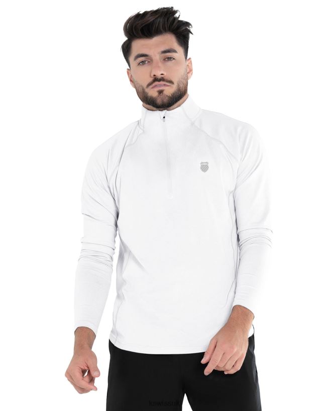 K-Swiss 1/4 ZIP L/S B20F2B494 Men Apparel White