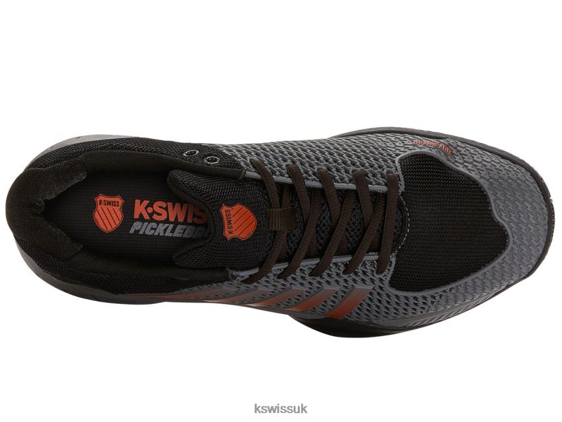 K-Swiss EXPRESS LIGHT PICKLEBALL B20F2B30 Men Shoes Steel Gray/Jet Black/Spicy Orange