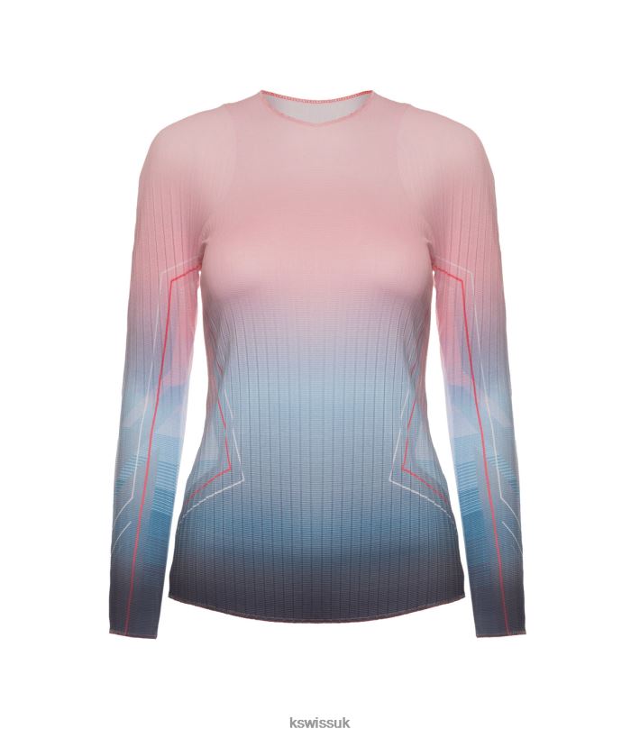 K-Swiss PLEATED L/S CREW B20F2B577 Women Apparel Silverlake Blue