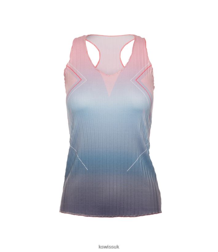 K-Swiss PLEATED V-NECK TANK B20F2B570 Women Apparel Silverlake Blue