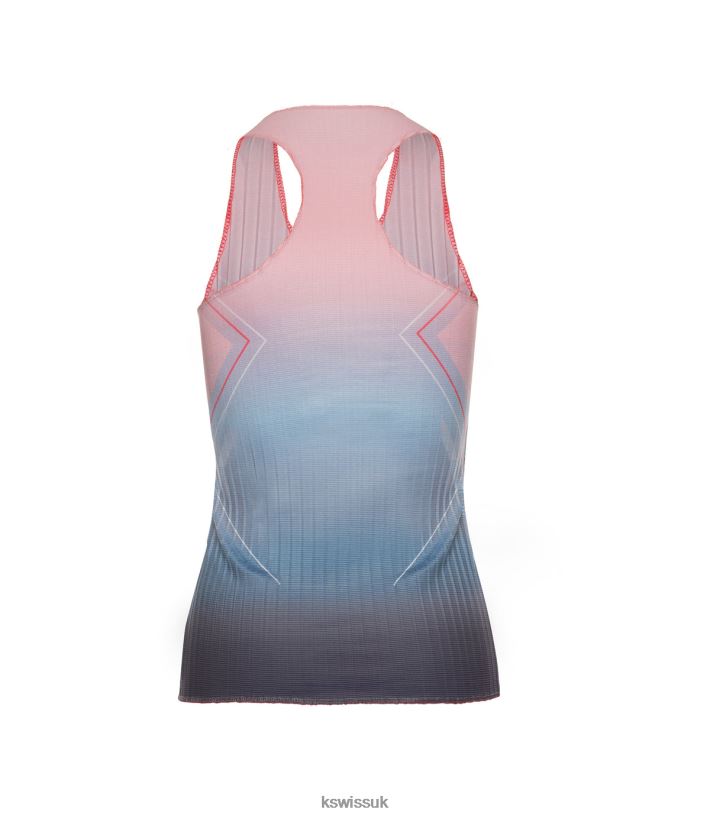 K-Swiss PLEATED V-NECK TANK B20F2B570 Women Apparel Silverlake Blue