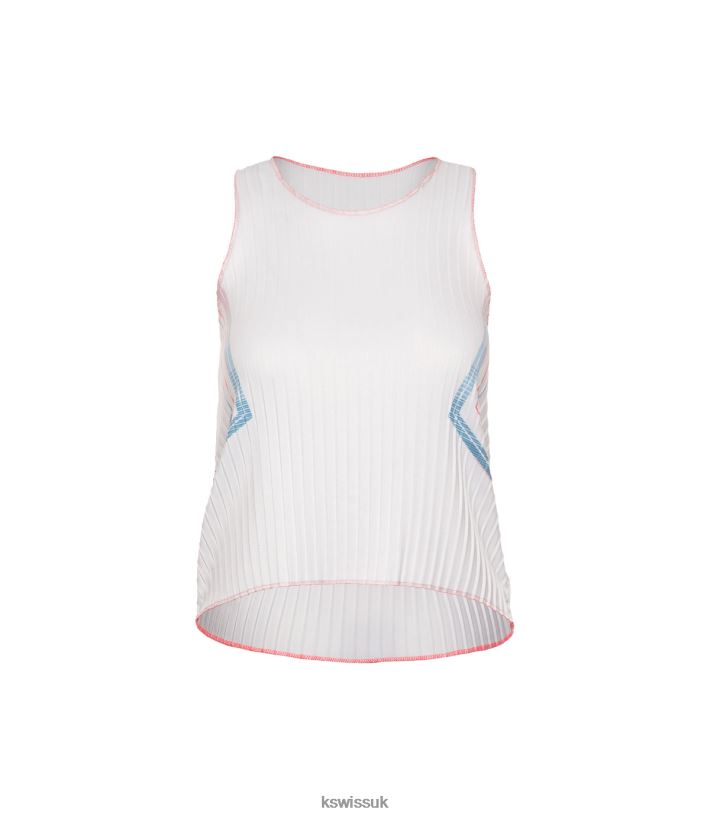 K-Swiss SCULPT PLEATED TANK B20F2B575 Women Apparel White