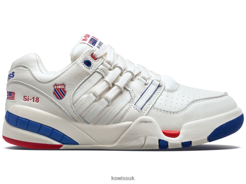 K-Swiss SI-18 INTERNATIONAL B20F2B342 Women Shoes Snow White/Sodalite Blue/Salsa