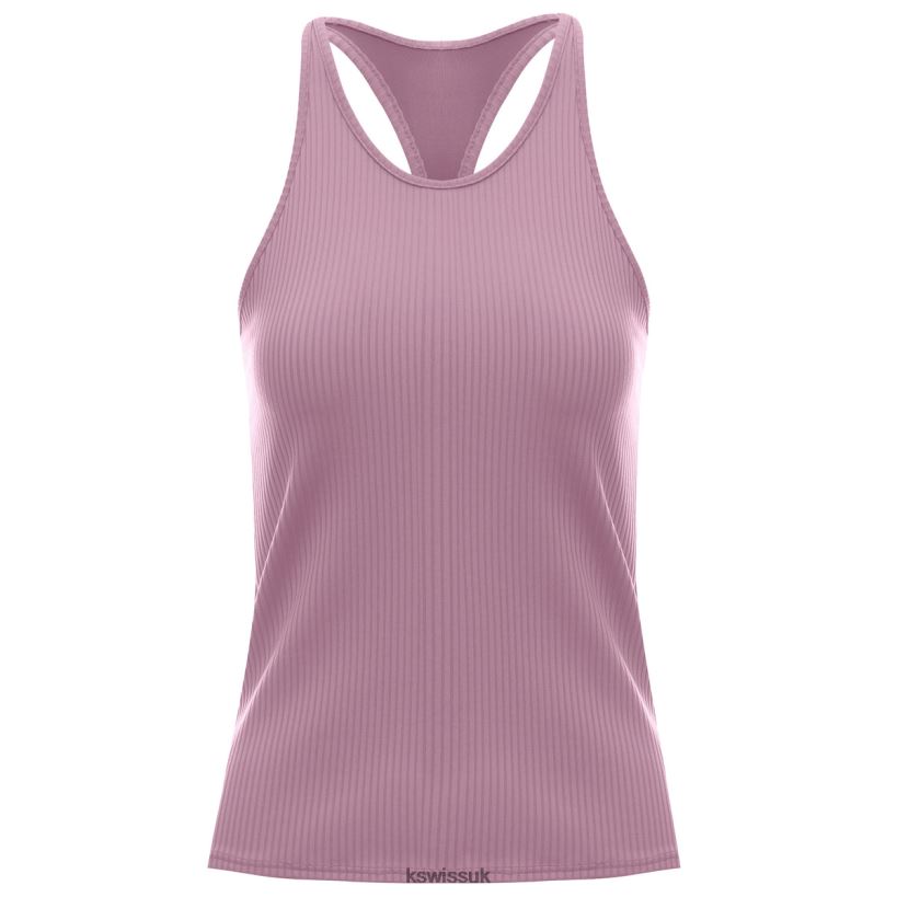 K-Swiss RIB TANK W/BRA B20F2B383 Women Apparel Soft Berry