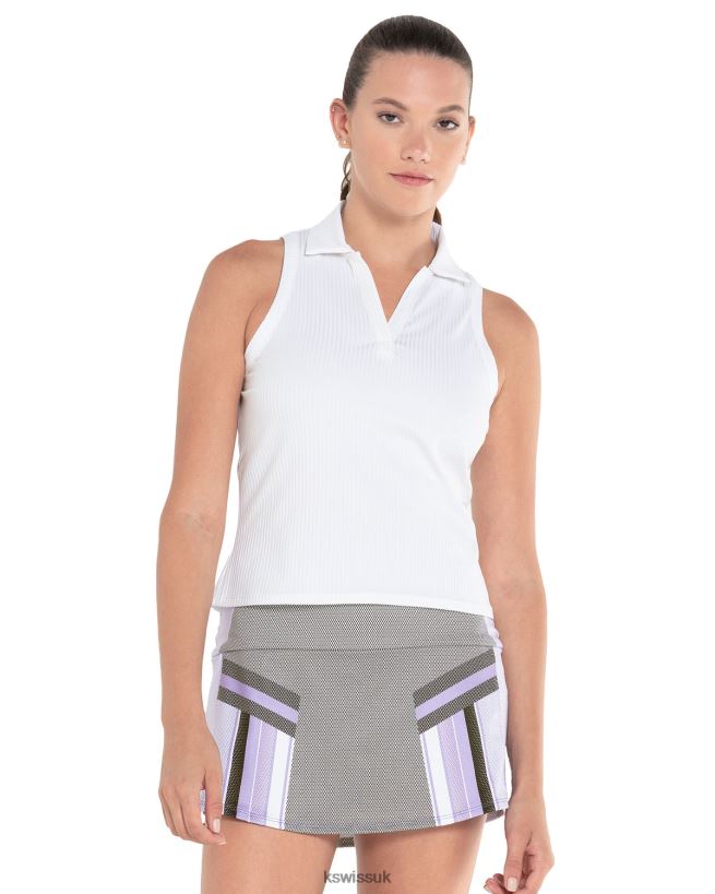 K-Swiss SLEEVELESS RIB POLO B20F2B385 Women Apparel White