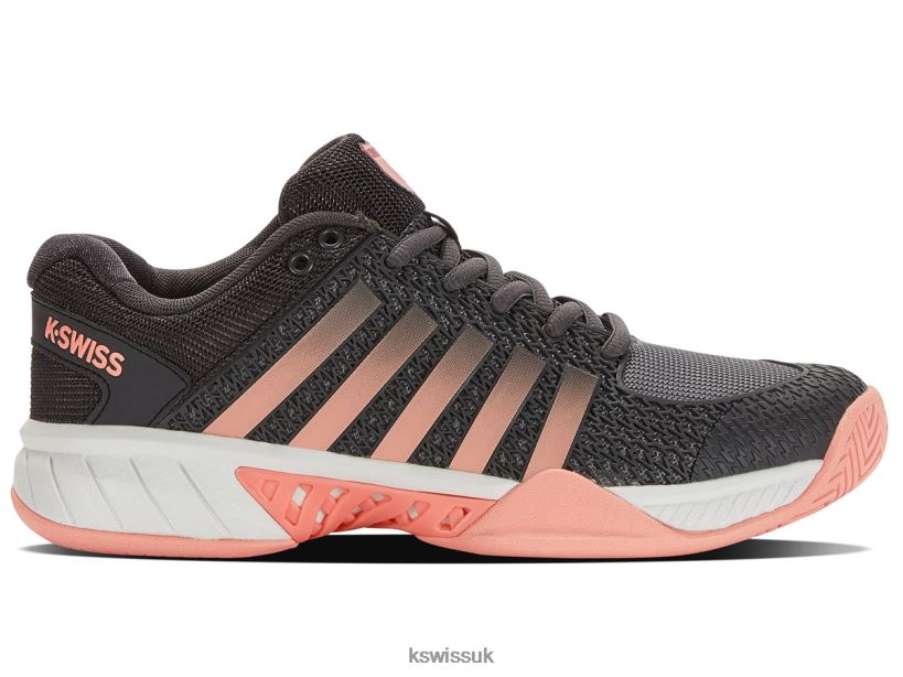 K-Swiss EXPRESS LIGHT PICKLEBALL B20F2B224 Women Shoes Asphalt/Steel Gray/Peach