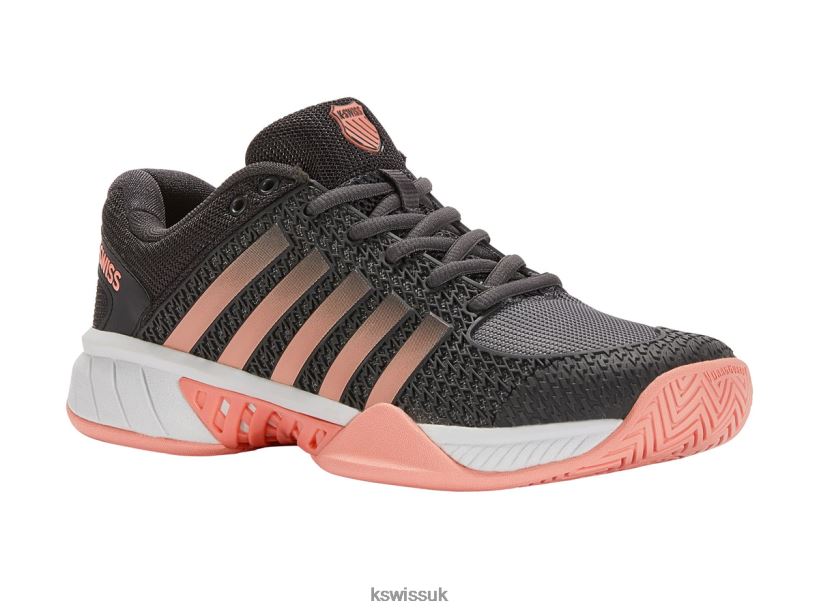 K-Swiss EXPRESS LIGHT PICKLEBALL B20F2B224 Women Shoes Asphalt/Steel Gray/Peach