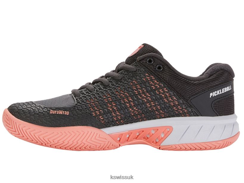 K-Swiss EXPRESS LIGHT PICKLEBALL B20F2B224 Women Shoes Asphalt/Steel Gray/Peach